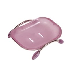 Мыльница настольная 12,9 см D-Lin пластик розовый / D201705-2