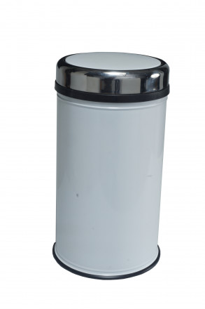 Урна из нержавеющей стали с вращающейся крышкой / белый 45 л / Klimi 807B-00