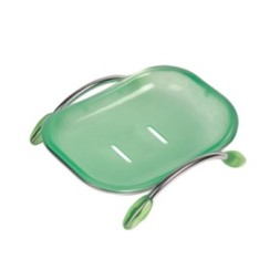 Мыльница настольная 12,9 см D-Lin пластик зеленый / D201705-3