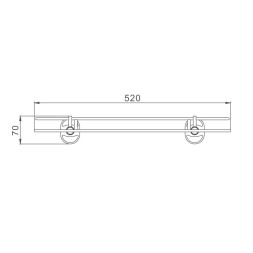 Полка стеклянная настенная 52 см D-Lin хром / D260700-1