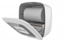 Сенсорный диспенсер для бумажных рулонных полотенец Focus 8077058 / от сети / от батареек / белый