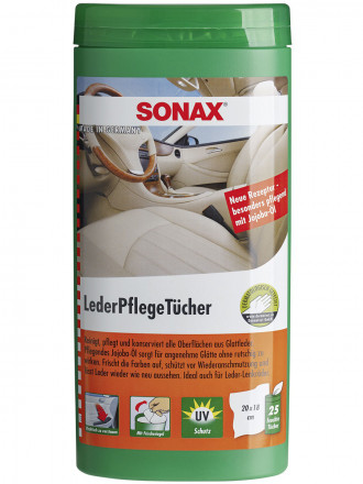 SONAX 412300 Салфетки для очистки кожи (в тубе)