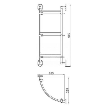 Полка настенная угловая трехярусная D-Lin стекло металл хром / D263700