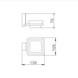 Мыльница настенная D-Lin стекло металл хром / D220330 