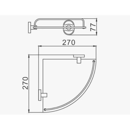 Полочка стеклянная угловая D-Lin стекло металл хром / D264700