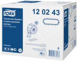 Мягкая туалетная бумага в мини рулонах Tork Premium T2 120243 (рул)