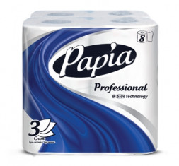 5060404, Туалетная бумага в стандартных рулонах Papia Professional, упак.(8 рулонов)