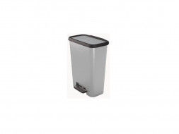 Урна для мусора CURVER педальная 50L пластик серебро, серый / 249811