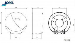 Диспенсер для средних рулонов туалетной бумаги пластик матовая сталь Jofel AE58300