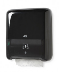 Диспенсер для рулонных бумажных полотенец пластик черный Tork Matic H1 551008