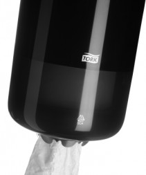 Мини диспенсер полотенец с центр. вытяжкой пластик черный Tork Elevation M1 558008