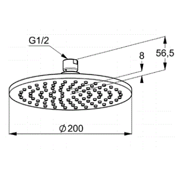 Верхний душ KLUDI A-QA круглый 200 мм латунь хром / 6432005-00