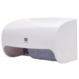 MAGNUS 151067 Диспенсер для туалетной бумаги Премиум на два бытовых рулона пластик белый
